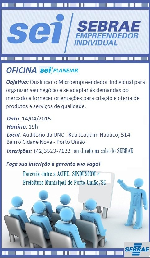 Read more about the article Sebrae oferece oficina gratuita para MEI na próxima semana