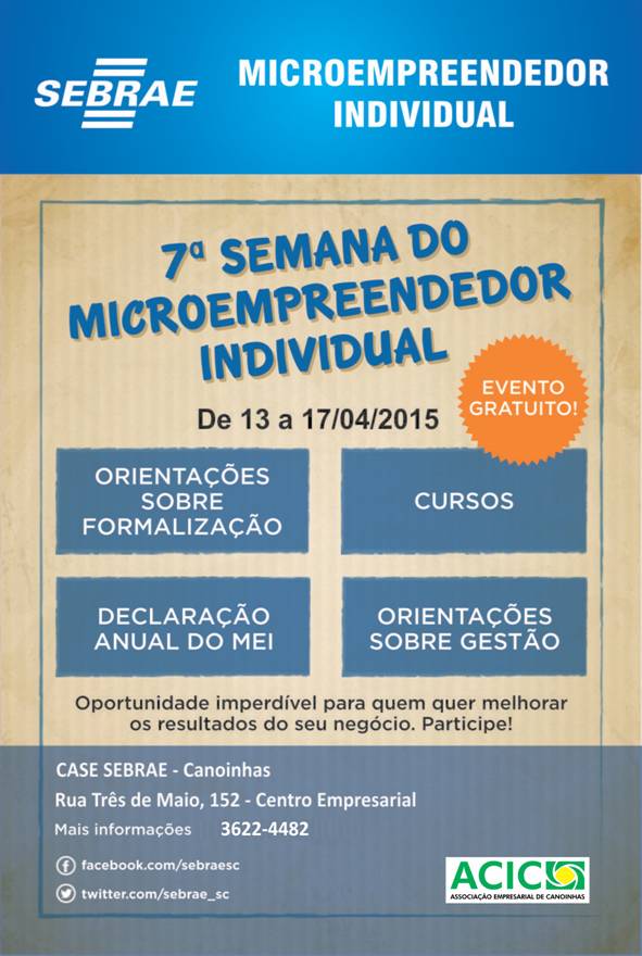 You are currently viewing 7ª Semana do Microempreendedor Individual acontece em Canoinhas