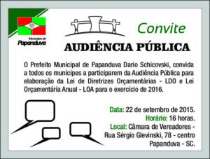 Read more about the article Na próxima terça-feira, Prefeitura realiza Audiência pública para Discussão do Orçamento 2016