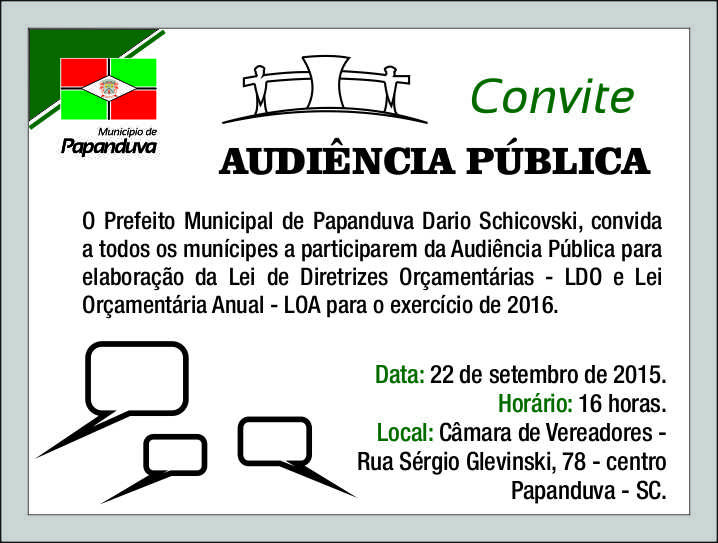 You are currently viewing Na próxima terça-feira, Prefeitura realiza Audiência pública para Discussão do Orçamento 2016