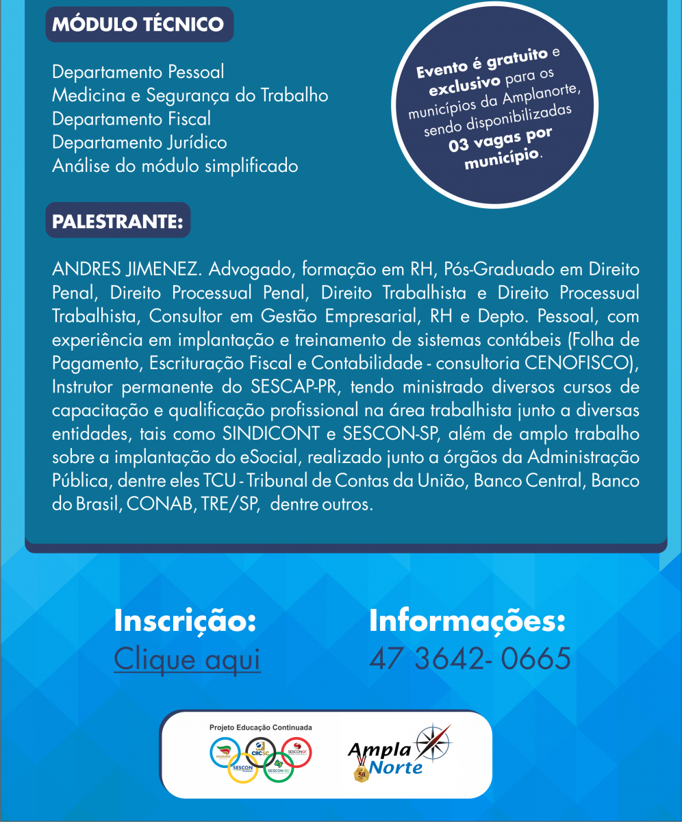 Read more about the article AMPLANORTE e CRC promovem curso gratuito sobre eSocial