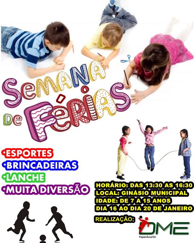 Read more about the article Departamento Municipal de Esportes Convida as Crianças para a Semana de Férias