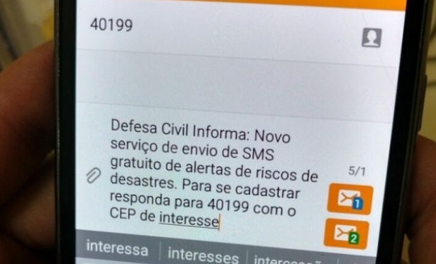 Read more about the article Três Barras tem 875 números de telefones cadastrados para alertas via SMS da Defesa Civil