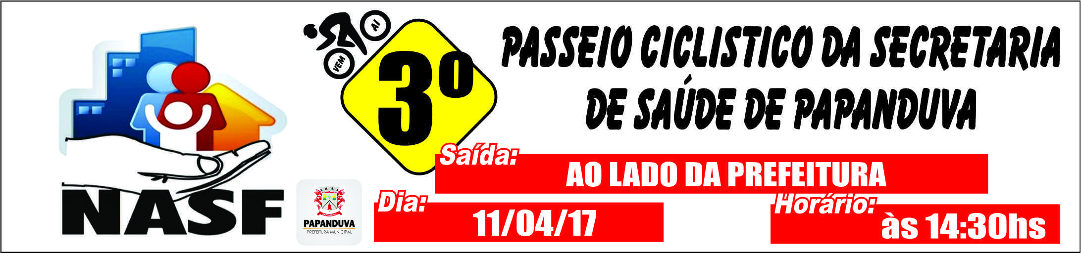 Read more about the article Nasf promove o 3º passeio ciclístico  em comemoração ao aniversário da cidade