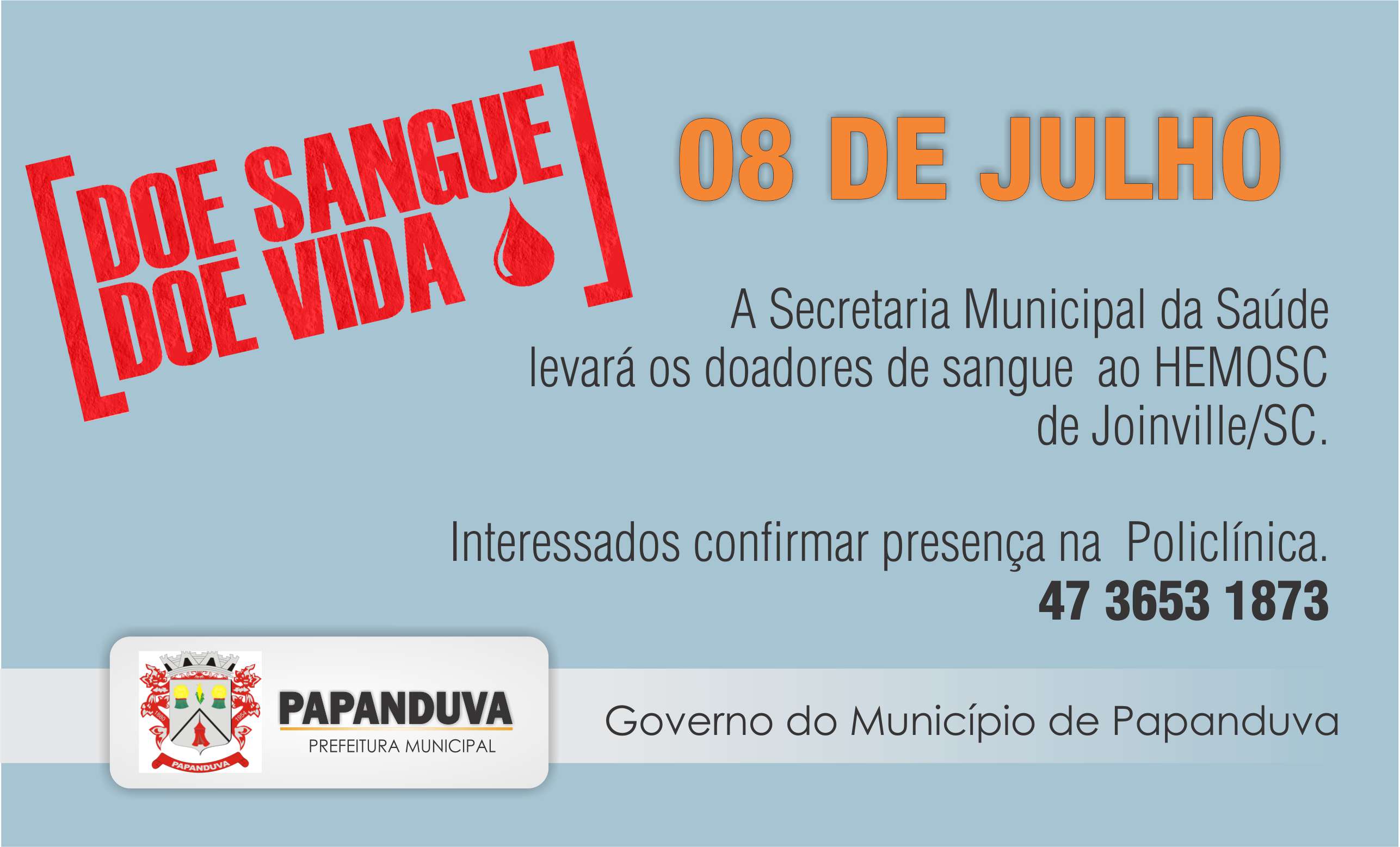 Read more about the article Secretaria da Saúde está recrutando voluntários para doar sangue no próximo dia 08