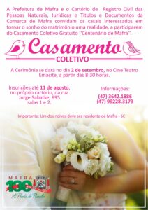 Read more about the article Abertas as inscrições para o casamento coletivo gratuito