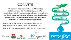 Read more about the article Comitê Rio Canoinhas e Afluentes Catarinenses do Rio Negro realiza encontro sobre o Plano Estadual de Recursos Hídricos