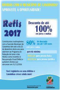 Read more about the article Refis do Município de Canoinhas concede isenção para multas e juros