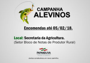 Read more about the article Secretaria de Agricultura está realizando a campanhas de alevinos