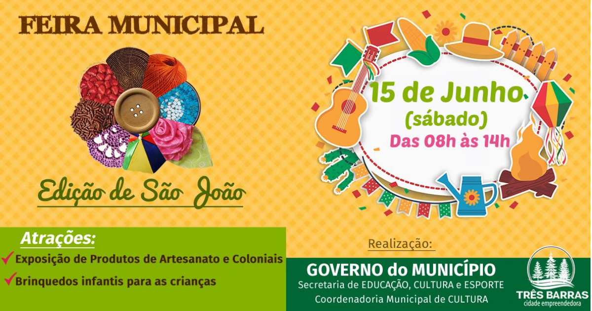 You are currently viewing Feira Municipal de Produtos de Artesanato e Coloniais em Três Barras