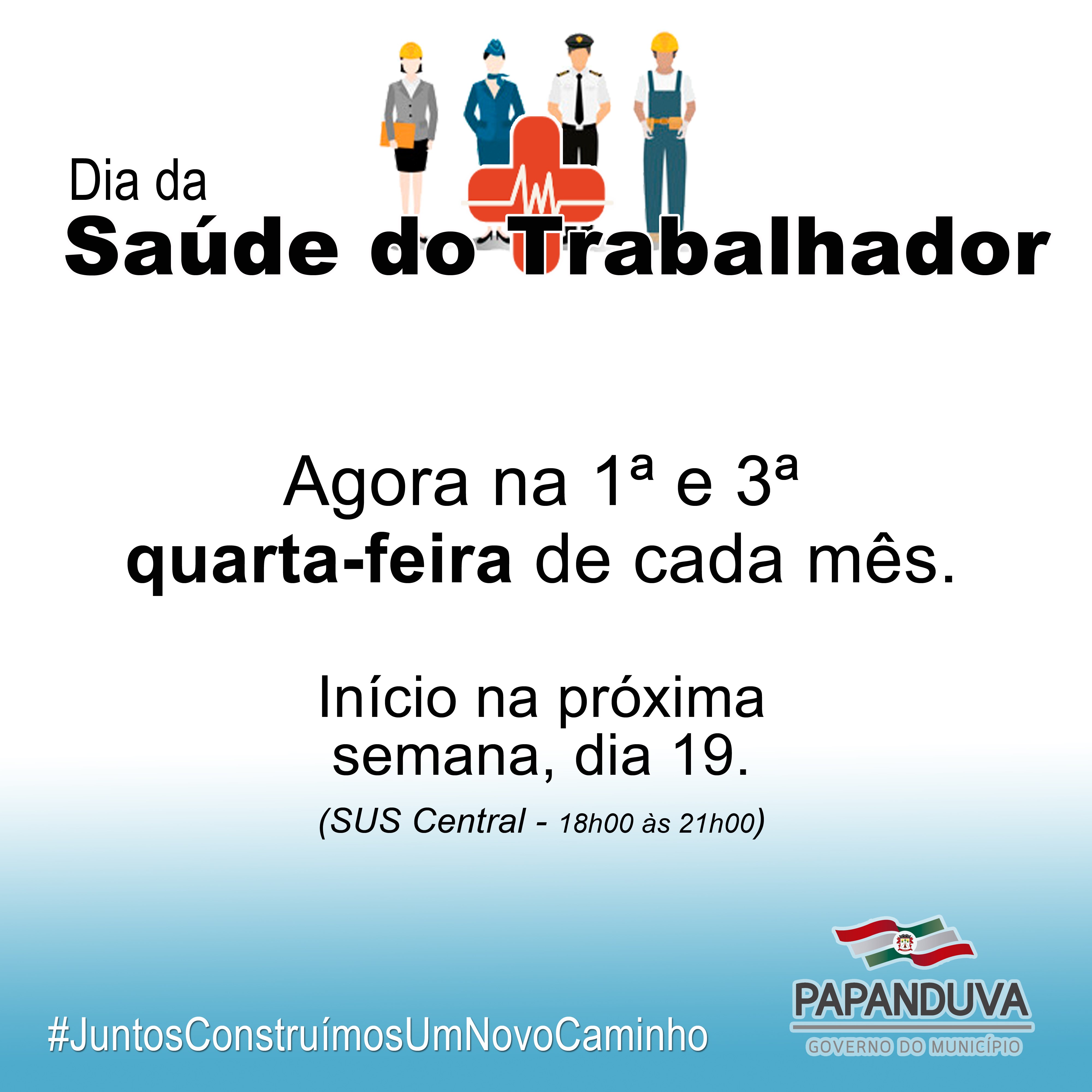 Read more about the article Dia da “Saúde do Trabalhador” acontecerá duas vezes ao mês