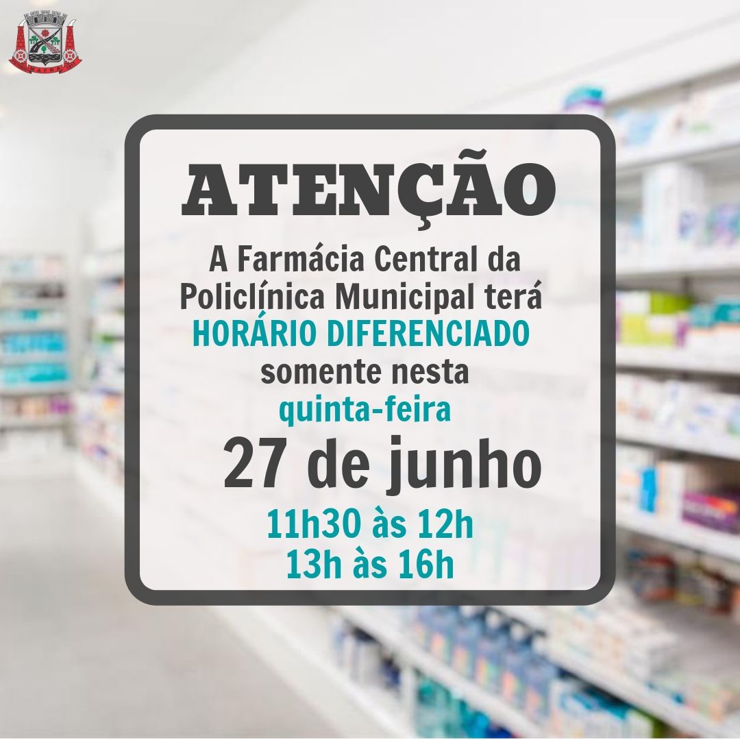 You are currently viewing Farmácia Central da Policlínica Municipal de Saúde terá horário diferenciado na próxima quinta-feira