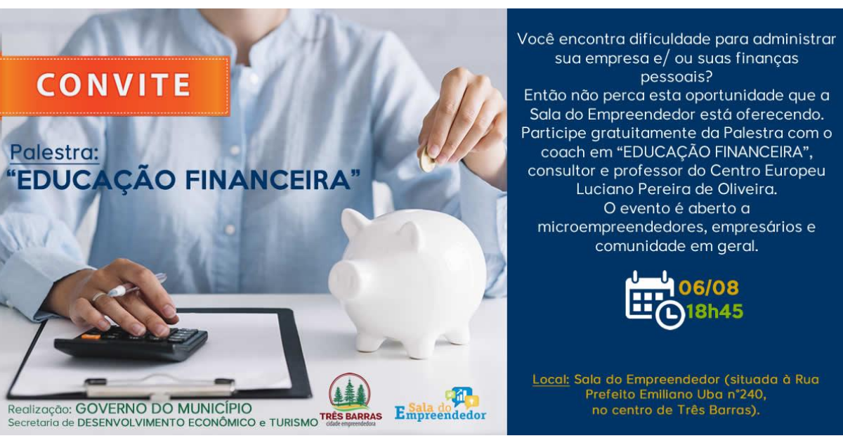 Read more about the article Três Barras realiza evento de educação financeira na próxima semana