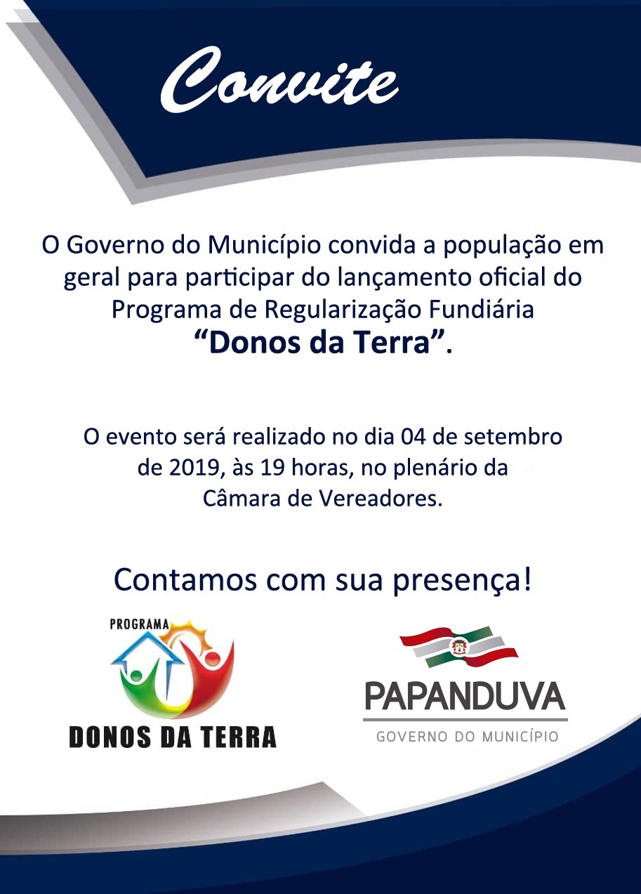 Read more about the article Programa de Regularização Fundiária “Donos da Terra” será lançado em setembro.