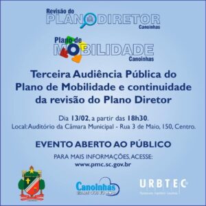 Read more about the article Semana que vem tem audiência pública dos planos Diretor e de Mobilidade de Canoinhas