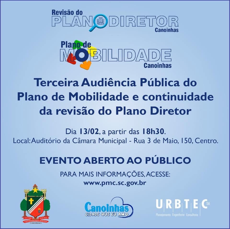 You are currently viewing Semana que vem tem audiência pública dos planos Diretor e de Mobilidade de Canoinhas