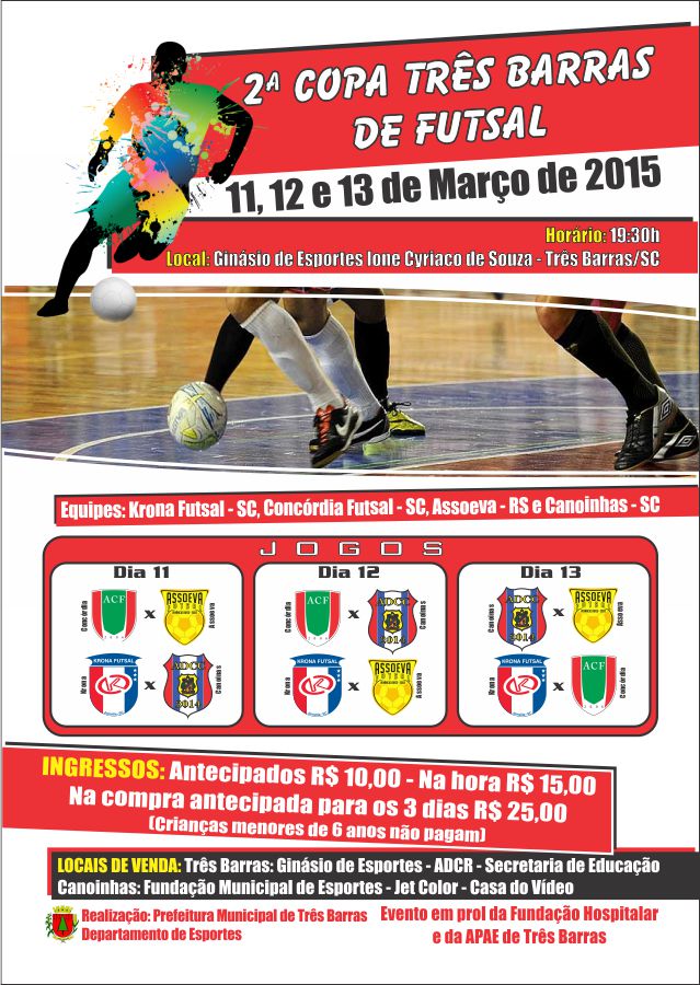 You are currently viewing 2ª Copa Três Barras de Futsal começa nesta quarta-feira